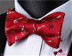 Kerst vlinderdas rood, zelfstrikker en pochet met Kerst zuurstokken en sneeuwvlokken - 252 - 0 - Thumbnail