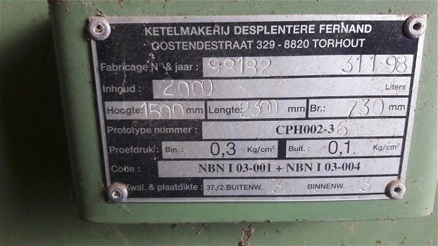 Mazouttank 2000 lieter witte mazout - 1