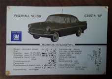 Gm (generaal motors) - vauxhall velox / vauxhall cresta '59