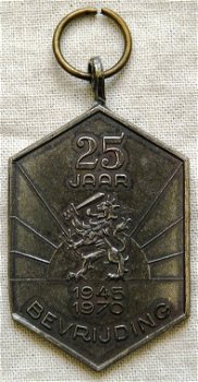 Penning / Medaille, Herdenking 25 Jaar Bevrijding, 1945-1970.(Nr.1) - 0