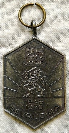 Penning / Medaille, Herdenking 25 Jaar Bevrijding, 1945-1970.(Nr.1)