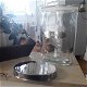 Grote voorraadpot voor suiker van dik glas met metalen deksel - 2 - Thumbnail