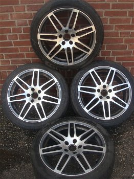 18’’Inch Audi rs4 Blechk Velgen en banden 5x112 - 4