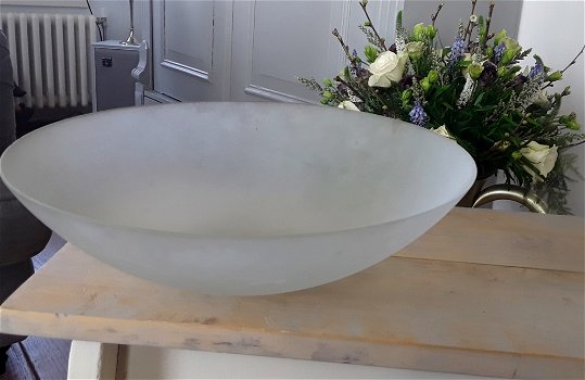 Witte glazen schaal - wit glas / frost look - 3