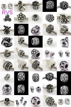 Vanaf € 0,10: Verzilverde bedels, strass- en glasbedels voor Pandora en Trollbeads - 5