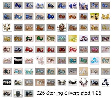 Vanaf € 0,10: Verzilverde bedels, strass- en glasbedels voor Pandora en Trollbeads - 7