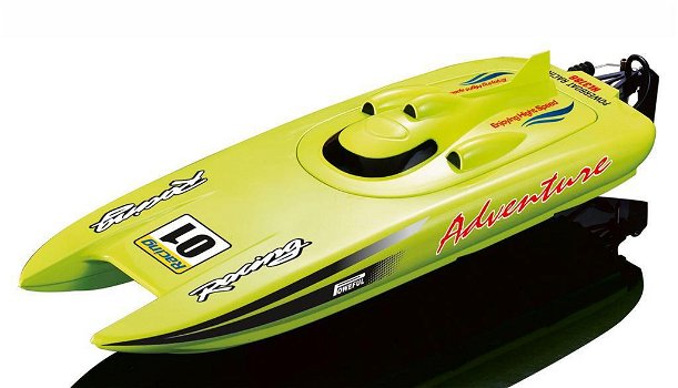 RC speedboot 26074 Kattamaran ADVENTURE GROEN 2,4 GHZ 30KM/H DEMO - 1