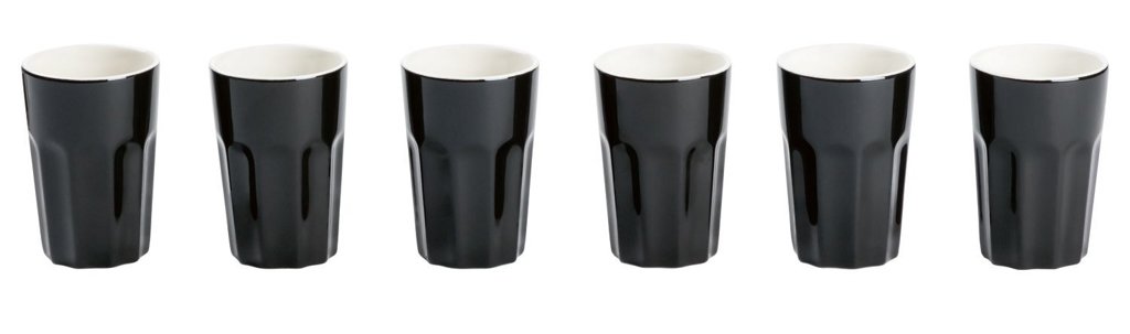 6 porseleinen espressobekers - zwart - nieuw - ernesto - 1