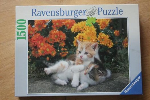 Ravensburger Puzzle Spelende Poesjes 1500 Stukjes - 0