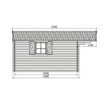 Tuinhuis-Blokhut Chambery: 4780 x 4180-1166 mm - 2