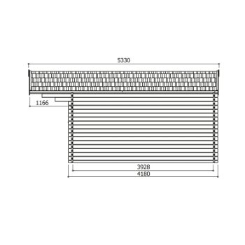 Tuinhuis-Blokhut Chambery: 4780 x 4180-1166 mm - 3