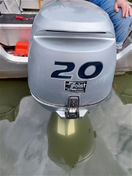 Een mooie aluminium visboot 20PK Honda motor begrenst geen vaarbewijs nodig met ligplaats - 5