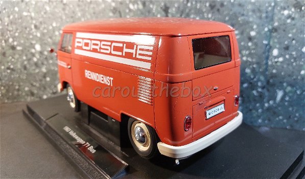 VW T1 rood PORSCHE RENNDIENST 1:18 Welly - 2