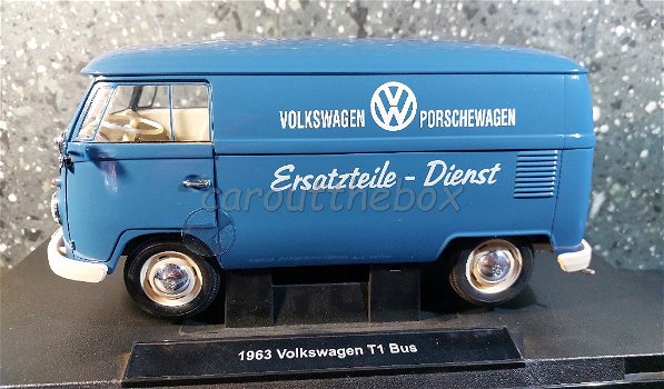 VW T1 ERSATZTEILE DIENST blauw 1:18 Welly - 0