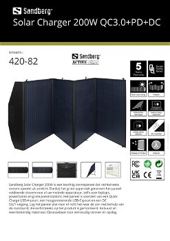 Solar Charger 200W QC3.0+PD+DC Zonneoplader laptop mobiel - 5
