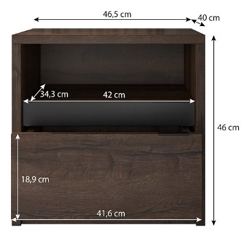 Complete 4-delige slaapkamer Denver 160x200 cm Wit of Monastery eiken NIEUW - 2