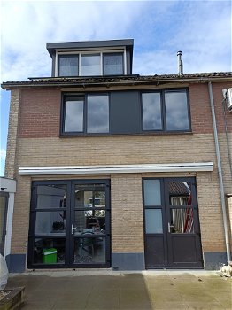 Terrasdeuren/ kunststof/ borstwering/vakverdeling/houtlook - 2