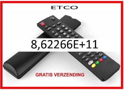 Vervangende afstandsbediening voor de 862266110201 van ETCO. - 0