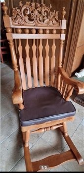 Zware antieke schommelstoel handgemaakt - 1