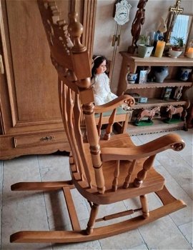Zware antieke schommelstoel handgemaakt - 2