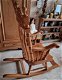 Zware antieke schommelstoel handgemaakt - 2 - Thumbnail