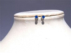 oorbellen met blauw steentje