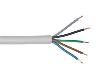Krachtstroom installatie kabel grijs 5 x 2,5mm2 50 meter - 0