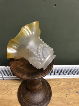 Antiek glazenkapje met gouden schulprandje - 5