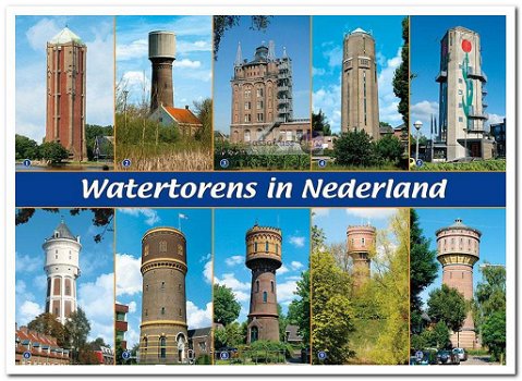 Ansichtkaart: Watertorens in Nederland - 0