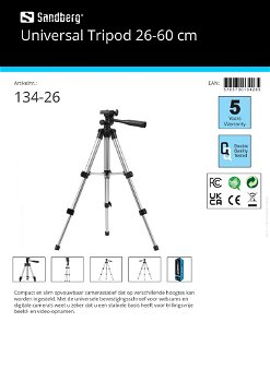 Universal Tripod 26-60 cm stafief voor webcams camera - 3