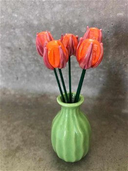 Handgemaakte tulpen van glas NIEUW. - 0