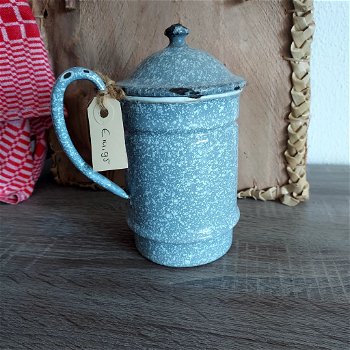 Emaille koffiefilter grijs gespikkelt - 1