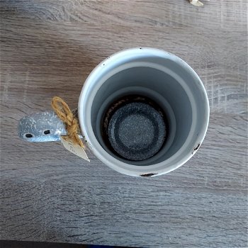 Emaille koffiefilter grijs gespikkelt - 3