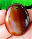 29x22x6mm Orange Agate ovale kettinghanger met zilverkleurig klemmetje - 0 - Thumbnail