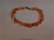 natuursteen armband oranje/bruin met zilverkleurig slotje 20 cm lang - 0 - Thumbnail