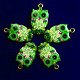 1 22x14x2mm Green Enamel Tibetan Gold Owl kettinghanger met goudkleurig oogje - 0 - Thumbnail