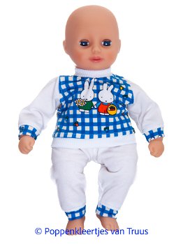 My First Annabell 30 cm Pyjama Nijntje/blauw/wit - 0