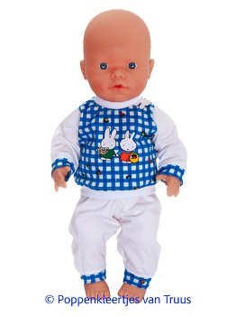 Mon Bébé 40 cm Pyjama Nijntje/blauw/wit - 0