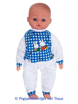 Hema pop 40 cm Pyjama Nijntje/blauw/wit - 0