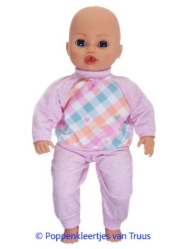 Baby Annabell 43 cm Pyjama roze/ruitjes/multi - 0