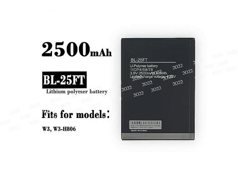 New battery BL-25FT 2500mAh/9.5WH 3.8V for Tecno W3 W3-H806 - 0