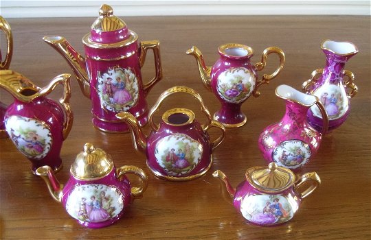 Limoges France Porselein Miniatuur Servies ( 19 Delig) - 4