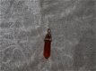 kettinghanger rood agaat hexogonaal gepunt - 0 - Thumbnail