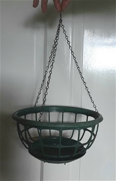 Hanging baskets met geïntegreerde schotel van kunststof