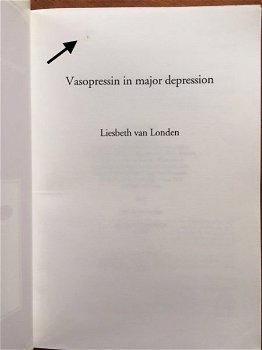 Vasopressin in major depression (proefschrift) - Liesbeth van Londen - 1