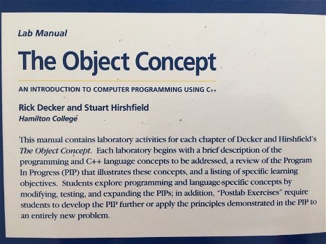 The Object Concept - Rick Decker, Stuart Hirshfield - 2