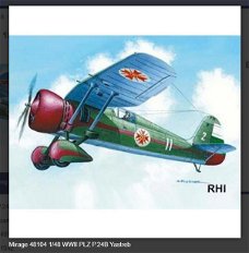 Modelbouw pakket Mirage-Hobby Mirage 48104 1/48 WWII PLZ P.24B Yastreb