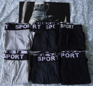 Zes retro boxershorts van 60% katoen (in drie kleuren). - 0