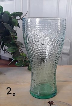 6x Coca cola glas / glazen - groen / groenachtig glas - 2