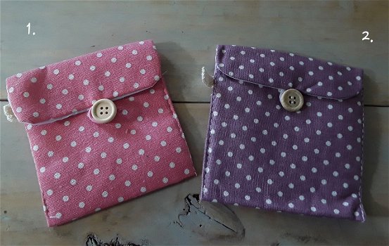 Kleine stoffen polkadot tasjes (nieuw) - 1